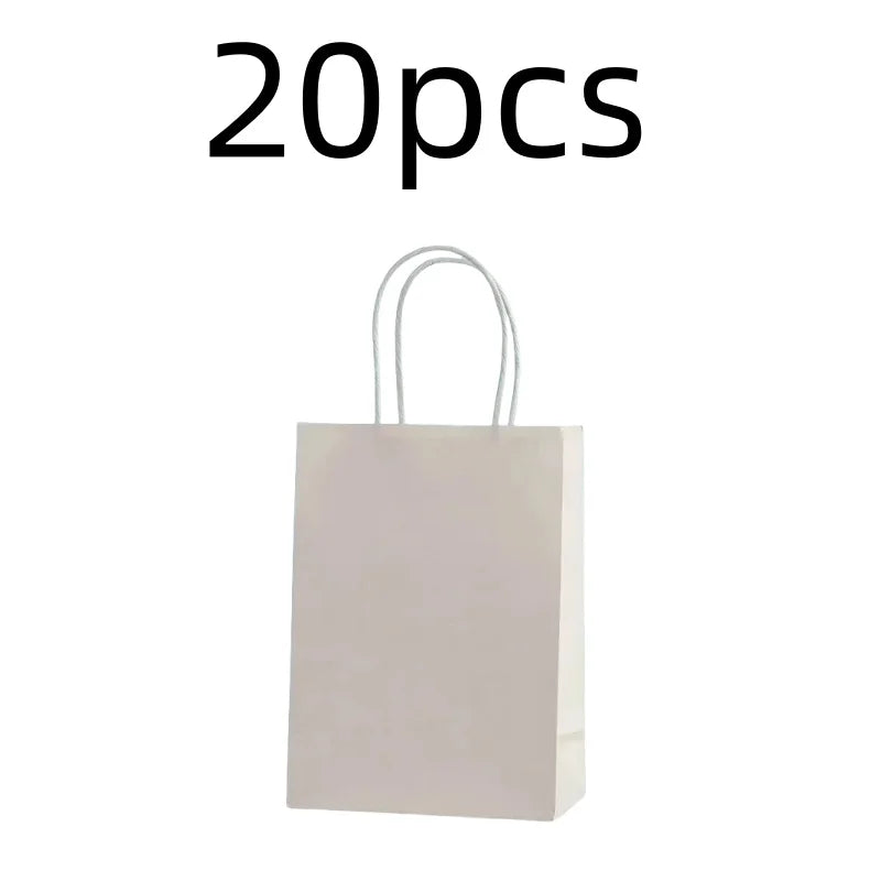 10PCS Colorful Kraft Paper Gift Bags – Handheld Candy & Party Favor Bags for Wedding, Birthday & Party Decorations