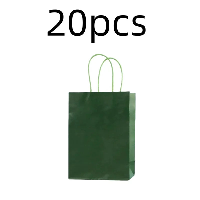 10PCS Colorful Kraft Paper Gift Bags – Handheld Candy & Party Favor Bags for Wedding, Birthday & Party Decorations