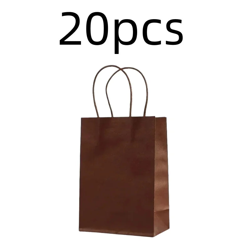 10PCS Colorful Kraft Paper Gift Bags – Handheld Candy & Party Favor Bags for Wedding, Birthday & Party Decorations