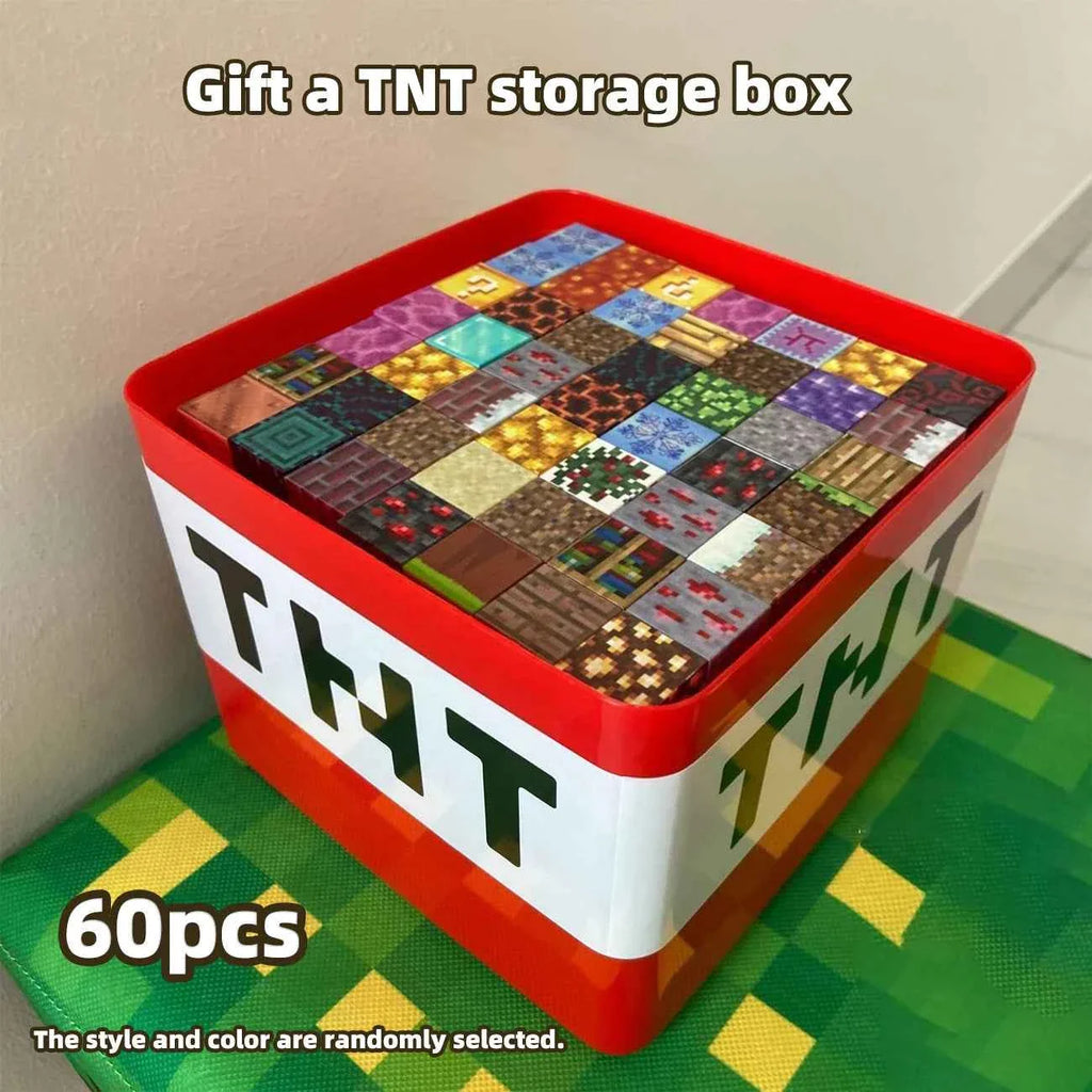 Magnetic building blocks toy storage box set - DIY assembly toys for children - building blocks for playing with tables