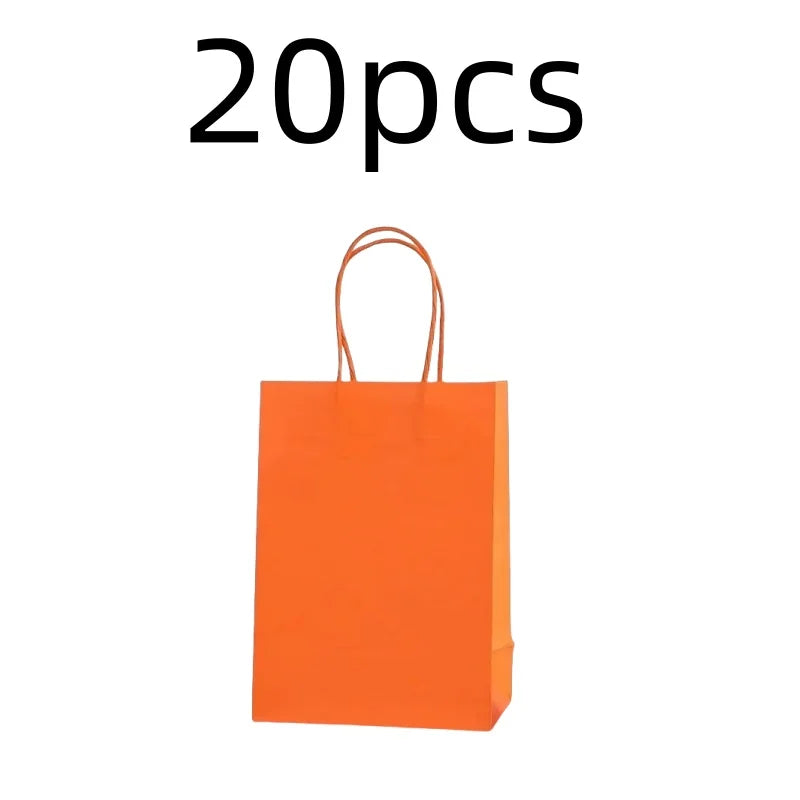 10PCS Colorful Kraft Paper Gift Bags – Handheld Candy & Party Favor Bags for Wedding, Birthday & Party Decorations