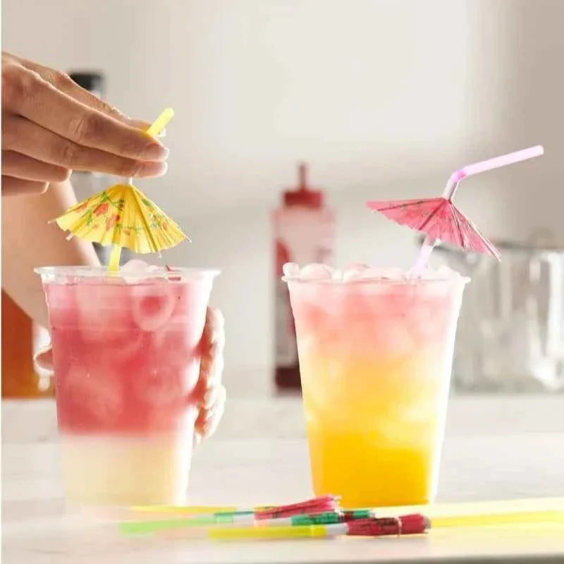 Tropical Party Drinking Straws 25pcs Flamingo Pineapple Straws Hawaiian Summer Pool Wedding Decoration Reusable Beach Supplies
