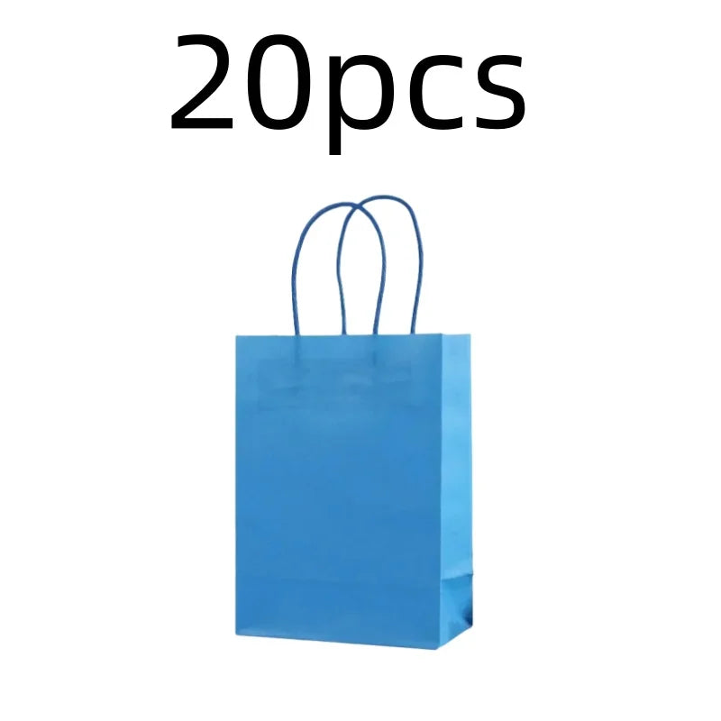 10PCS Colorful Kraft Paper Gift Bags – Handheld Candy & Party Favor Bags for Wedding, Birthday & Party Decorations