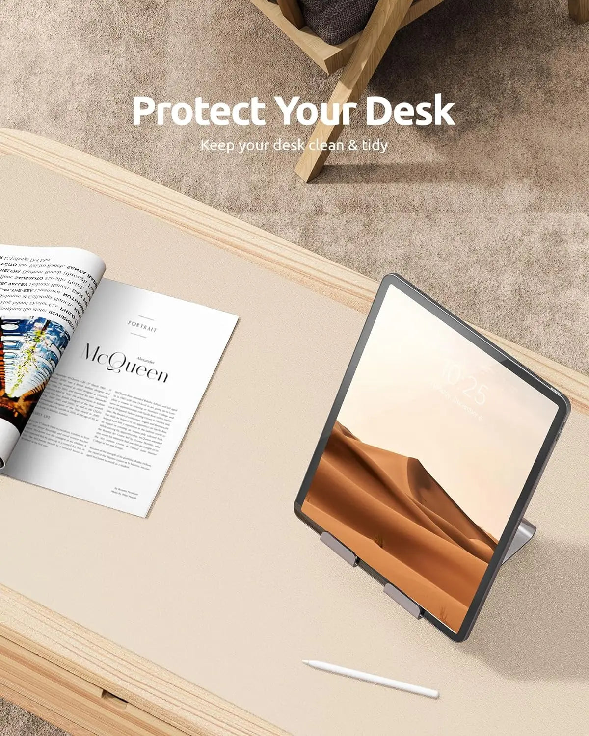 Large PU Leather Desk Pad – Non-Slip Office Mouse Pad & Desk Protector for Laptop, Keyboard, and Workstation