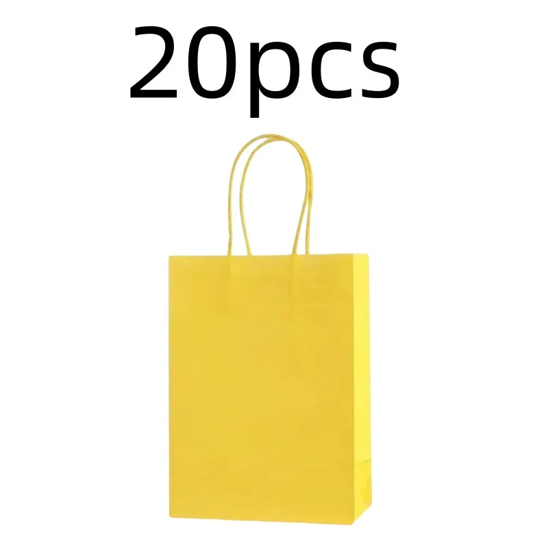 10PCS Colorful Kraft Paper Gift Bags – Handheld Candy & Party Favor Bags for Wedding, Birthday & Party Decorations