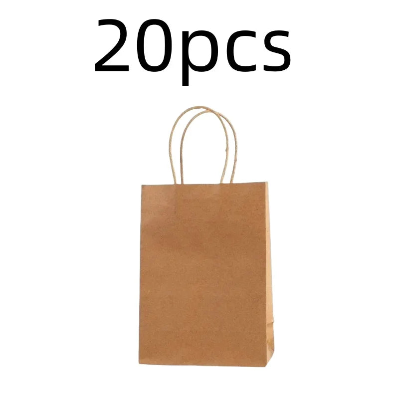 10PCS Colorful Kraft Paper Gift Bags – Handheld Candy & Party Favor Bags for Wedding, Birthday & Party Decorations