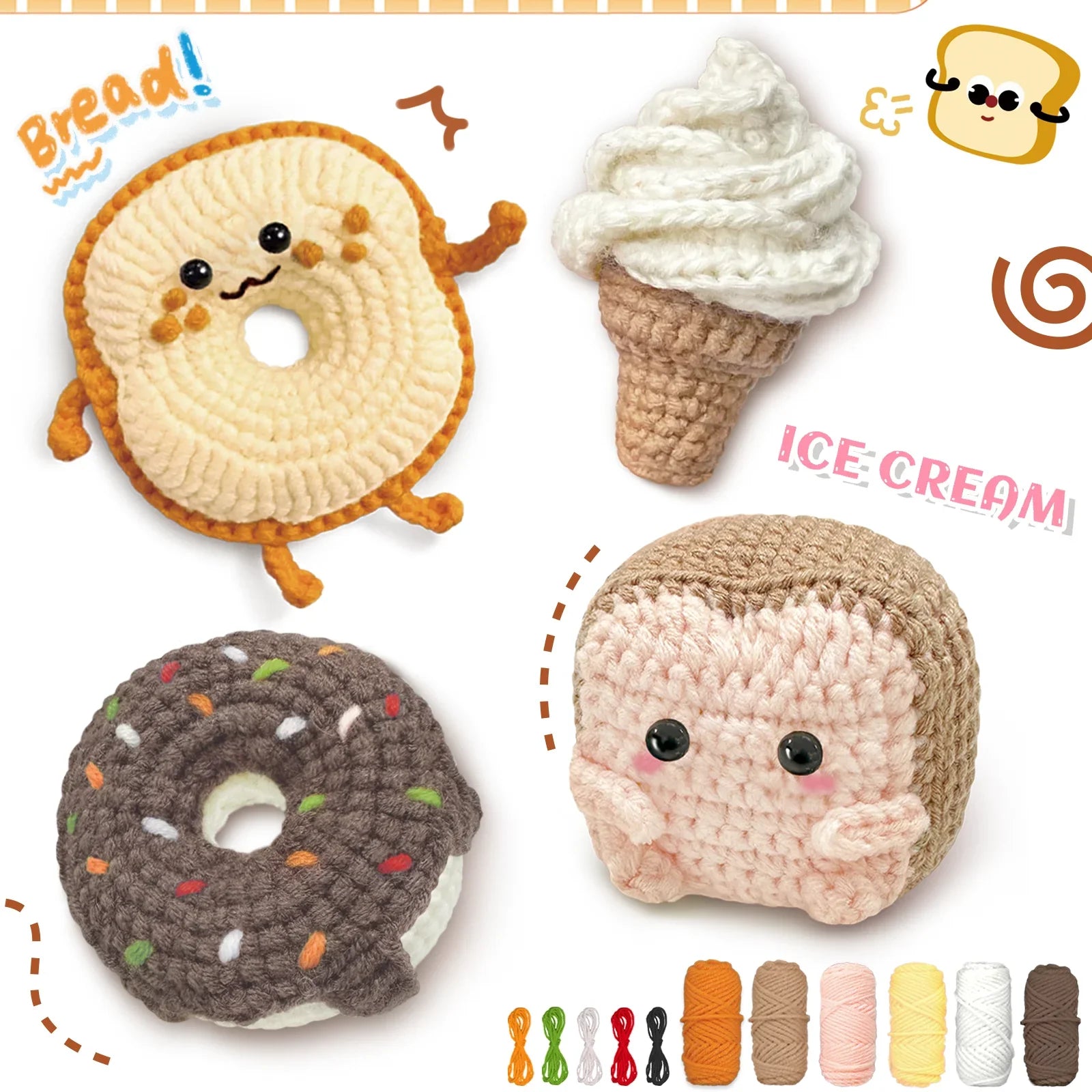 Animal sery Crochet Kit for Beginners Crochet Starter SET ,DIY Crochet Kit For Beginners,Crocheting Knitting Kit Step-by-Step