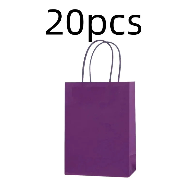 10PCS Colorful Kraft Paper Gift Bags – Handheld Candy & Party Favor Bags for Wedding, Birthday & Party Decorations