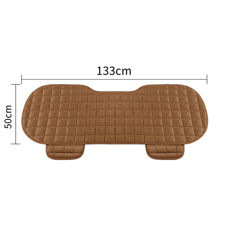 Car Seat Cover Front Rear Flocking Cloth Cushion Non Slide Winter Auto Protector Mat Pad Keep Warm Universal Fit Truck Suv Van