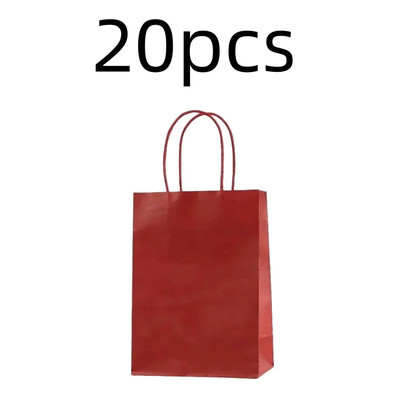 10PCS Colorful Kraft Paper Gift Bags – Handheld Candy & Party Favor Bags for Wedding, Birthday & Party Decorations