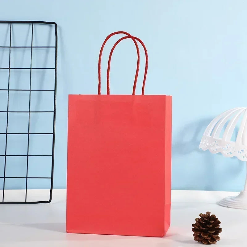 10PCS Colorful Kraft Paper Gift Bags – Handheld Candy & Party Favor Bags for Wedding, Birthday & Party Decorations