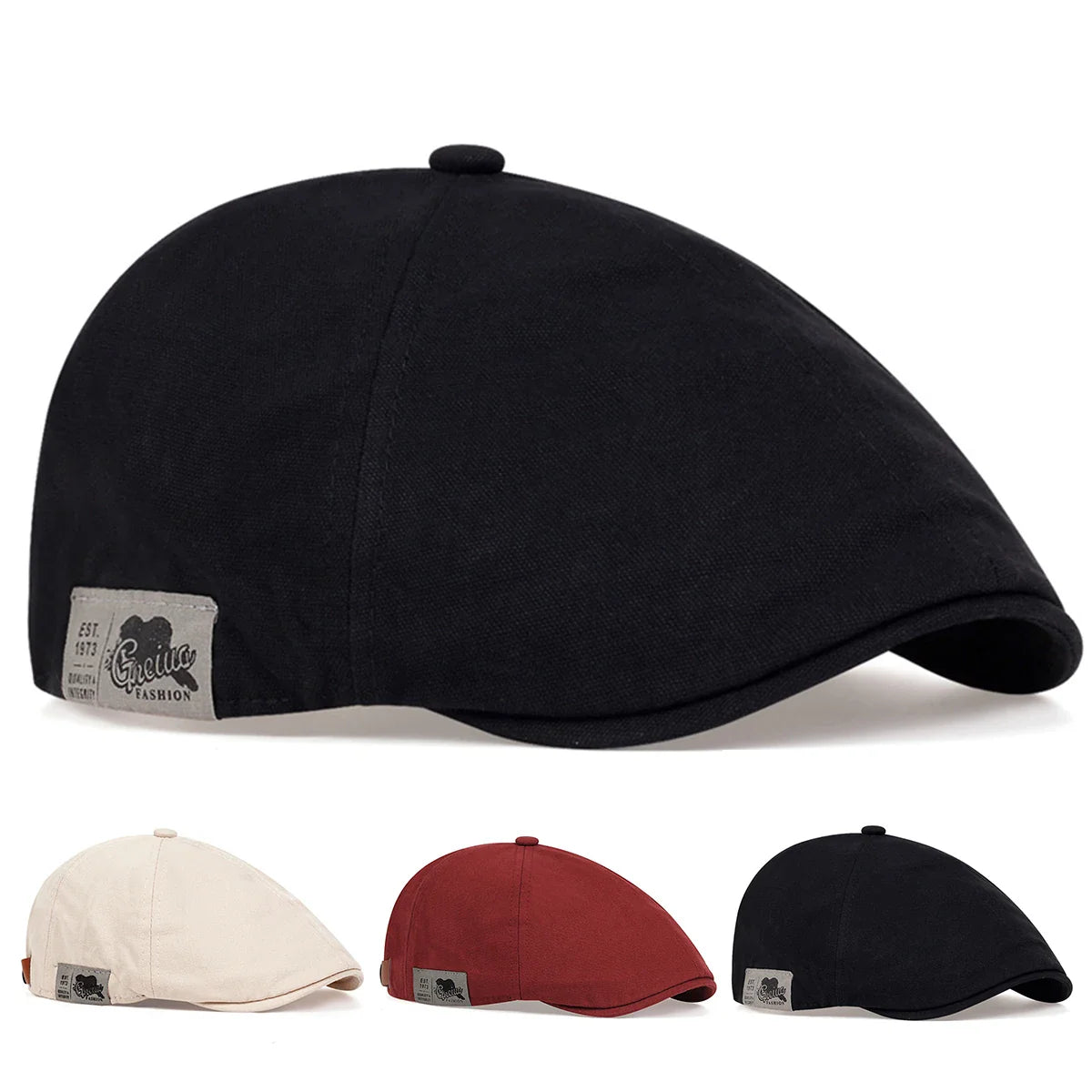 Men Side Letter Sticker Newsboy Caps British Painters Hats Spring and Autumn Adjustable Flat Cap Hip Hop Berets Peaked Cap