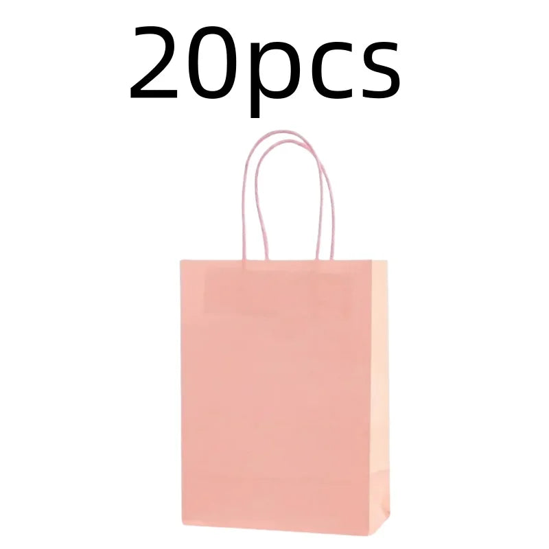 10PCS Colorful Kraft Paper Gift Bags – Handheld Candy & Party Favor Bags for Wedding, Birthday & Party Decorations
