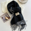 2023 Korean Style Cashmere Winter Scarf for Women – Knitted Double-Sided Solid Color Wrap | Soft Warm Fashion Neckerchief Shawl